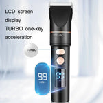 เครื่องตัดผมไฟฟ้าผู้ชาย TURBO พร้อมจอแสดงผลดิจิทัล LCD