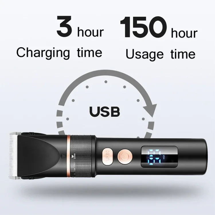 เครื่องตัดผมไฟฟ้าผู้ชาย TURBO พร้อมจอแสดงผลดิจิทัล LCD