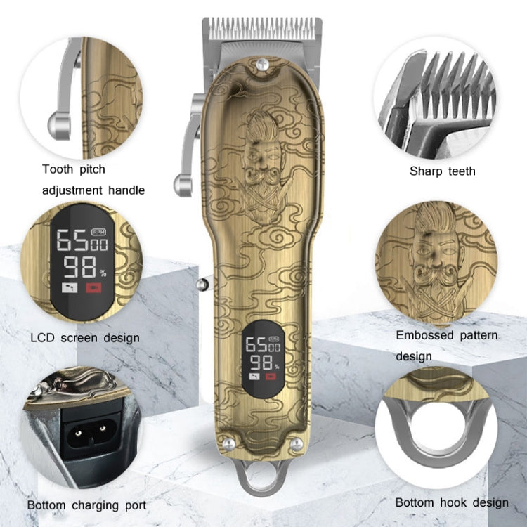 เครื่องตัดผม RESUXI สไตล์ย้อนยุค รุ่น Piaget จอแสดงผลดิจิตอล LCD กำลังสูง JM-106 ปลั๊ก EU