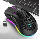 เมาส์เกมไร้สาย K-Snake BM600 1600 DPI 7 ปุ่ม น้ำหนักเบา รูปทรงกลวง ชาร์จได้ มีไฟ RGB สีสันสดใส รุ่น Wireless BM600 สีดำ สีขาว สีชมพู สีฟ้า