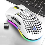 เมาส์เกมไร้สาย K-Snake BM600 1600 DPI 7 ปุ่ม น้ำหนักเบา รูปทรงกลวง ชาร์จได้ มีไฟ RGB สีสันสดใส รุ่น Wireless BM600 สีดำ สีขาว สีชมพู สีฟ้า