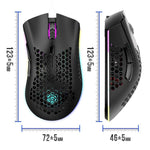 เมาส์เกมไร้สาย K-Snake BM600 1600 DPI 7 ปุ่ม น้ำหนักเบา รูปทรงกลวง ชาร์จได้ มีไฟ RGB สีสันสดใส รุ่น Wireless BM600 สีดำ สีขาว สีชมพู สีฟ้า