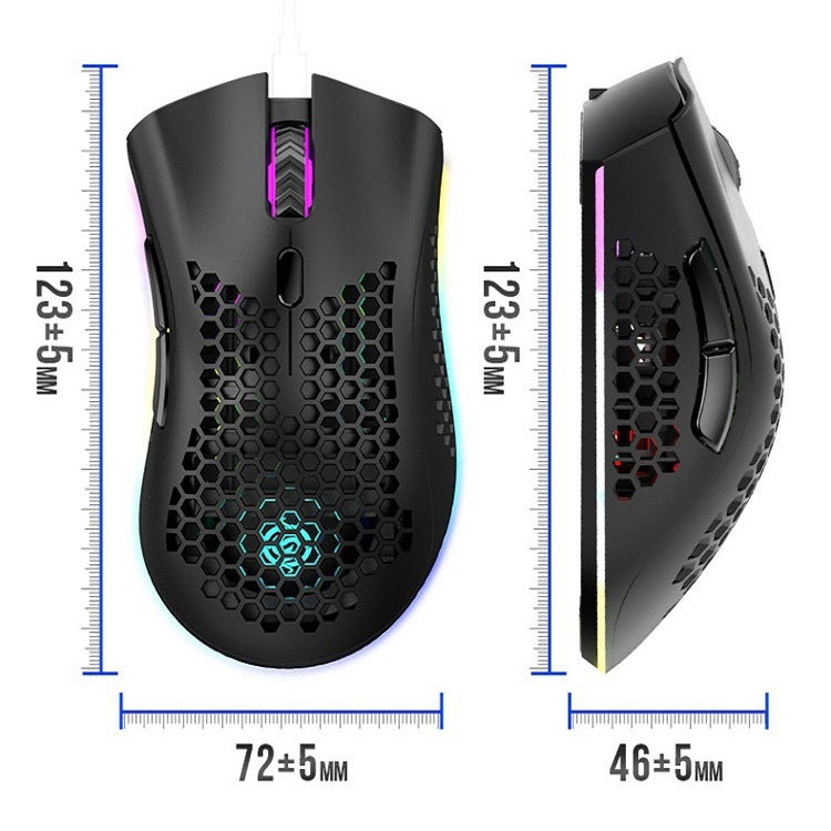 เมาส์เกมไร้สาย K-Snake BM600 1600 DPI 7 ปุ่ม น้ำหนักเบา รูปทรงกลวง ชาร์จได้ มีไฟ RGB สีสันสดใส รุ่น Wireless BM600 สีดำ สีขาว สีชมพู สีฟ้า