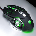 เมาส์เกมมีสาย T-WOLF V6 อินเทอร์เฟซ USB 6 ปุ่ม 3200 DPI เมคานิคอล โปรแกรมมาโคร พร้อมไฟ 7 สี, ความยาวสาย: 1.5m, รุ่นโปรแกรมมาโครพร้อมเสียง สีดำเงิน, รุ่นโปรแกรมมาโครพร้อมเสียง สีเทาเหล็ก
