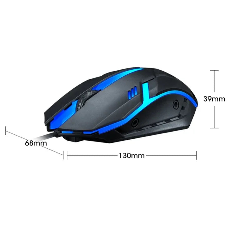 เมาส์มีสาย T-WOLF V1 USB 3 ปุ่ม 1200 DPI ไฟหลัง 7 สี 2 ชิ้น ความยาวสาย: 1.35 ม.
