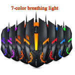 เมาส์มีสาย T-WOLF V1 USB 3 ปุ่ม 1200 DPI ไฟหลัง 7 สี 2 ชิ้น ความยาวสาย: 1.35 ม.