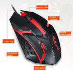 เมาส์มีสาย T-WOLF V1 USB 3 ปุ่ม 1200 DPI ไฟหลัง 7 สี 2 ชิ้น ความยาวสาย: 1.35 ม.