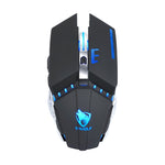 เมาส์เกมไร้สายชาร์จได้ T-WOLF Q15 6 ปุ่ม 1600 DPI เงียบ สำหรับสำนักงาน พร้อมไฟหายใจ 7 สี, สีเทคโนโลยีดำ, สีดำดาว, สีขาวมุก