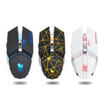 เมาส์เกมไร้สายชาร์จได้ T-WOLF Q15 6 ปุ่ม 1600 DPI เงียบ สำหรับสำนักงาน พร้อมไฟหายใจ 7 สี, สีเทคโนโลยีดำ, สีดำดาว, สีขาวมุก