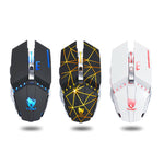 เมาส์เกมไร้สายชาร์จได้ T-WOLF Q15 6 ปุ่ม 1600 DPI เงียบ สำหรับสำนักงาน พร้อมไฟหายใจ 7 สี, สีเทคโนโลยีดำ, สีดำดาว, สีขาวมุก