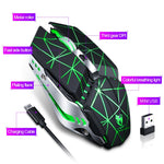 เมาส์เกมไร้สายชาร์จได้ T-WOLF Q15 6 ปุ่ม 1600 DPI เงียบ สำหรับสำนักงาน พร้อมไฟหายใจ 7 สี, สีเทคโนโลยีดำ, สีดำดาว, สีขาวมุก