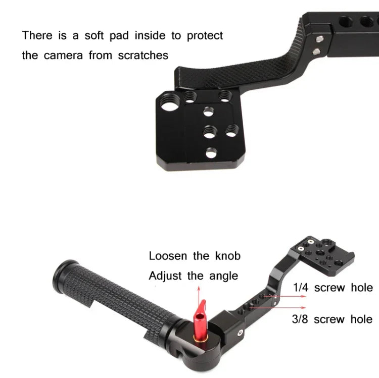 Sunnylife RO-Q9233 มือจับกันสั่นแบบปรับมุมได้สำหรับกล้อง SLR สำหรับ DJI RONIN RS-C2 / RONIN S / SC