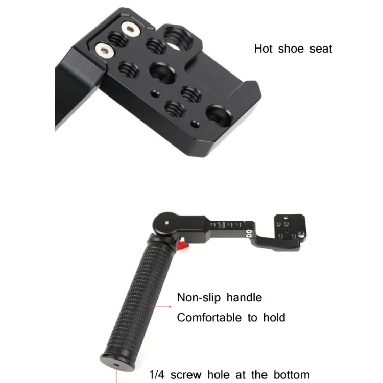 Sunnylife RO-Q9233 มือจับกันสั่นแบบปรับมุมได้สำหรับกล้อง SLR สำหรับ DJI RONIN RS-C2 / RONIN S / SC