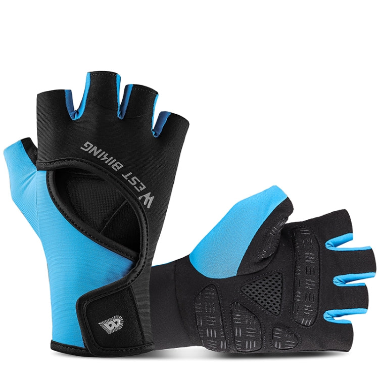 ถุงมือขี่จักรยาน WEST BIKING YP0211217 ฝ่ามือซิลิโคน ระบายอากาศ ถุงมือออกกำลังกายและป้องกันข้อมือ, M, L, XL