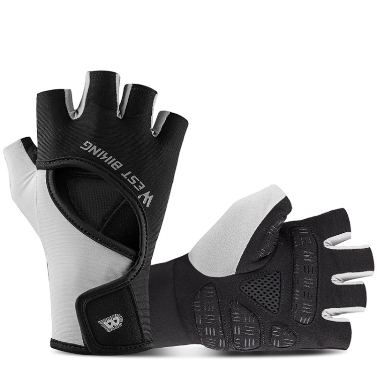 ถุงมือขี่จักรยาน WEST BIKING YP0211217 ฝ่ามือซิลิโคน ระบายอากาศ ถุงมือออกกำลังกายและป้องกันข้อมือ, M, L, XL