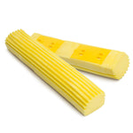 หัวเปลี่ยนฟองน้ำม็อบปากแคบครึ่งพับ 28 ซม. 2 ชิ้น สีเหลือง เทา