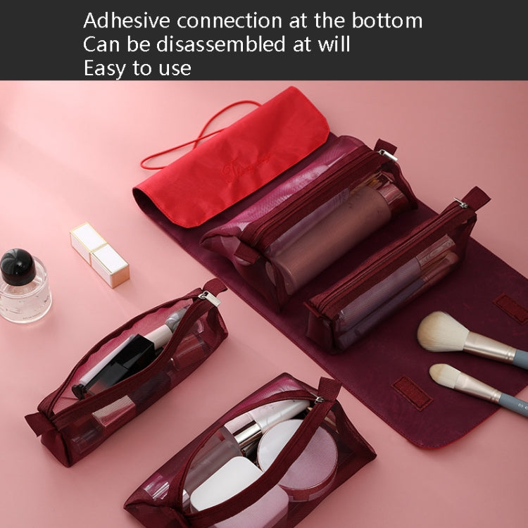 กระเป๋าเก็บเครื่องสำอางอเนกประสงค์ 4 ใน 1 ถอดออกได้ ความจุใหญ่ เหมาะสำหรับเดินทาง สะดวก, สีดำ, สีเทา, สีเขียวอัปเกรด, สีชมพูอัปเกรด, สีน้ำเงินอัปเกรด, สีม่วงอัปเกรด, สีขาวอัปเกรด