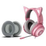 ปลอกฟองน้ำเจลเย็น 2 ชิ้น สำหรับหูฟัง Razer Meng Cat Pink Crystal Edition Beihai Giant Monster V2 RGB Symphony, สีดำ, สีเทา