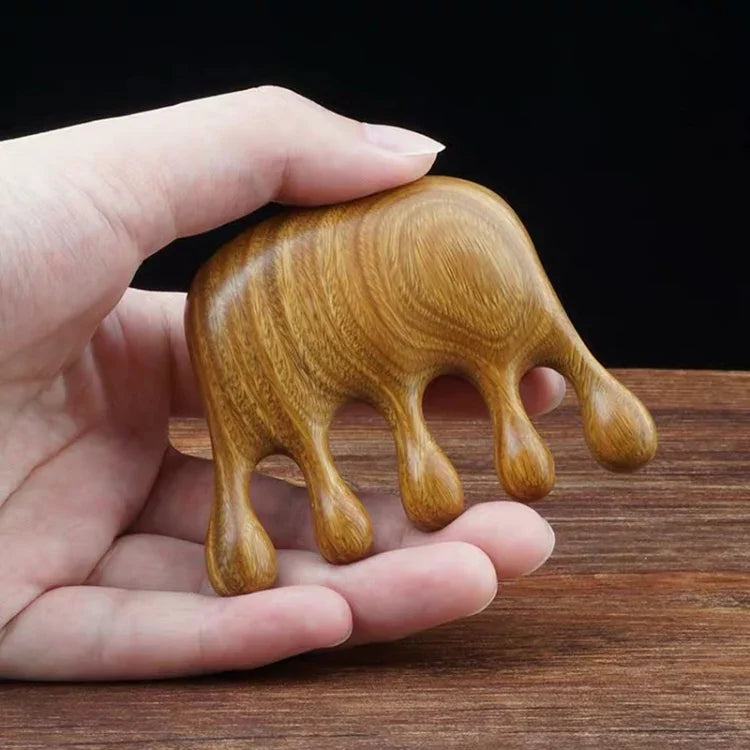 หวีนวดไม้จันทน์เขียว ขนาด 8x6cm