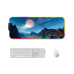 แผ่นรองเมาส์ยาง F-01 แบบถ่ายเทความร้อน พร้อมไฟ RGB เรืองแสง กันลื่น, ขนาด 250x350x3mm, 250x350x4mm, 260x390x3mm, 260x390x4mm, 300x350x3mm