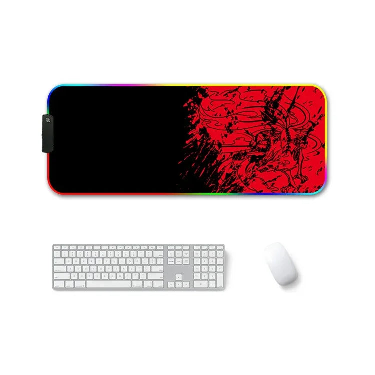 แผ่นรองเมาส์ยาง F-01 แบบถ่ายเทความร้อน พร้อมไฟ RGB เรืองแสง กันลื่น, ขนาด 300x350x4mm, 350x600x3mm, 350x600x4mm, 300x800x3mm, 300x800x4mm
