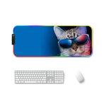 แผ่นรองเมาส์ยาง F-01 แบบถ่ายเทความร้อน พร้อมไฟ RGB เรืองแสง กันลื่น, ขนาด 300x350x4mm, 350x600x3mm, 350x600x4mm, 300x800x3mm, 300x800x4mm