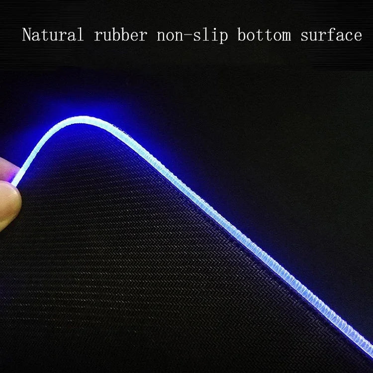 แผ่นรองเมาส์ยาง F-01 แบบถ่ายเทความร้อน พร้อมไฟ RGB เรืองแสง กันลื่น, ขนาด 350x900x3mm, 350x900x4mm, 400x900x3mm, 400x900x4mm