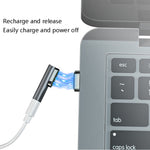 อะแดปเตอร์แม่เหล็ก USB-C / Type-C 20 Pin แบบข้อศอก รองรับการชาร์จและส่งวิดีโอ 4K, สีเงิน, สีเทา, สีดำ