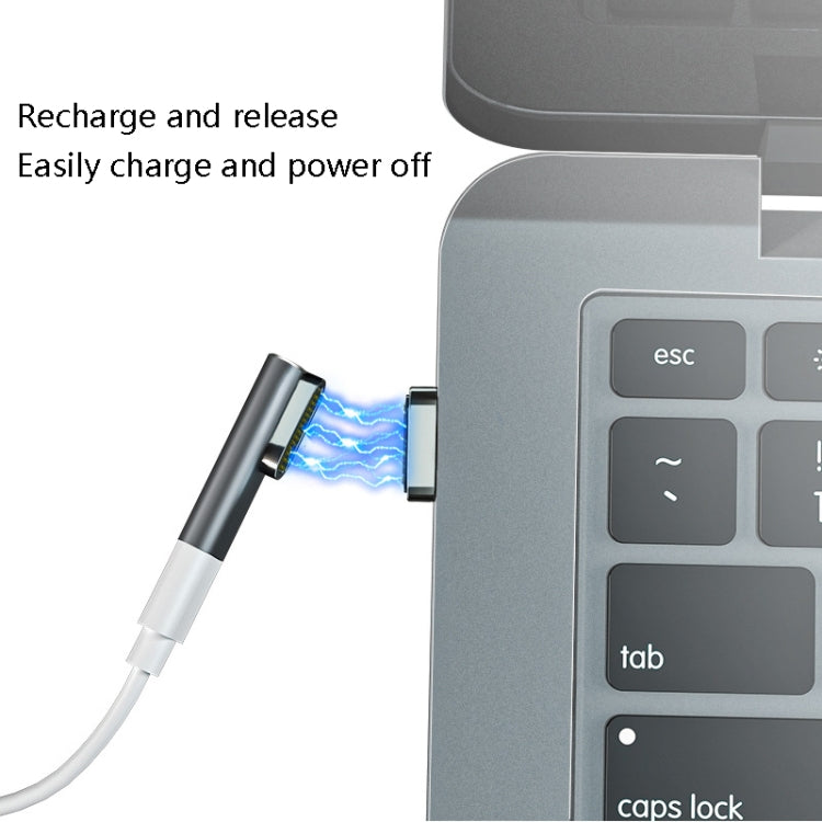 อะแดปเตอร์แม่เหล็ก USB-C / Type-C 20 Pin แบบข้อศอก รองรับการชาร์จและส่งวิดีโอ 4K, สีเงิน, สีเทา, สีดำ