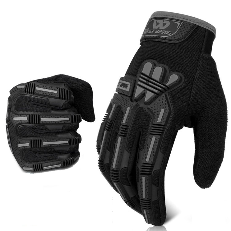 ถุงมือขี่จักรยาน WEST BIKING YP0211208 ถุงมือมอเตอร์ไซค์นิ้วยาว กันลื่น สัมผัสหน้าจอ, M, L, XL
