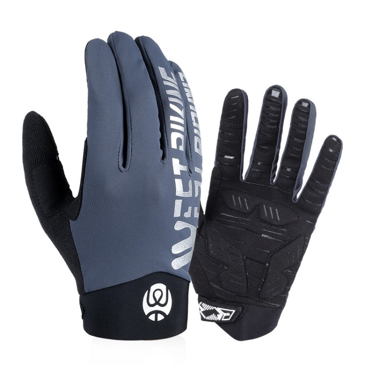 ถุงมือ WEST BIKING YP0211214 ถุงมือกันกระแทกนิ้วยาว กันลื่น สัมผัสหน้าจอ ถุงมือกีฬาปั่นจักรยาน, M, L, XL