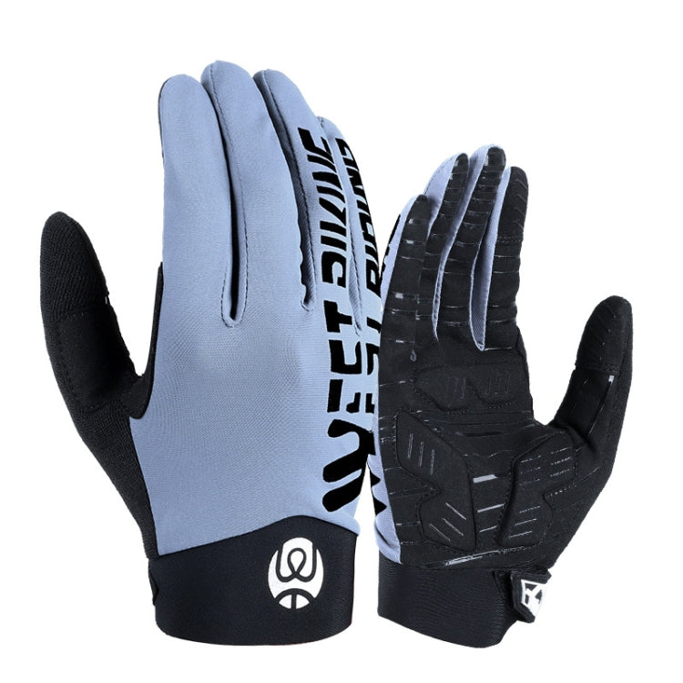 ถุงมือ WEST BIKING YP0211214 ถุงมือกันกระแทกนิ้วยาว กันลื่น สัมผัสหน้าจอ ถุงมือกีฬาปั่นจักรยาน, M, L, XL