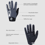 ถุงมือ WEST BIKING YP0211214 ถุงมือกันกระแทกนิ้วยาว กันลื่น สัมผัสหน้าจอ ถุงมือกีฬาปั่นจักรยาน, M, L, XL