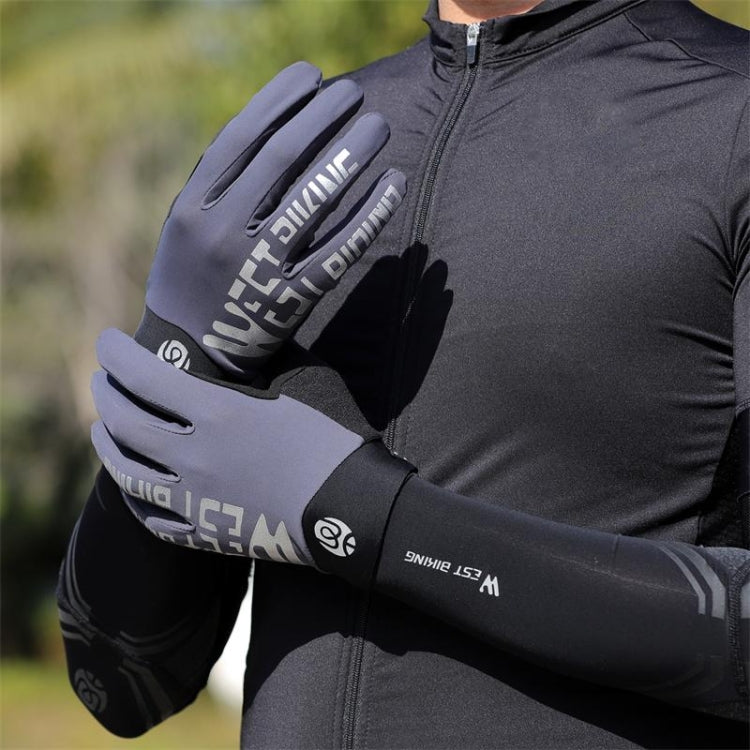 ถุงมือ WEST BIKING YP0211214 ถุงมือกันกระแทกนิ้วยาว กันลื่น สัมผัสหน้าจอ ถุงมือกีฬาปั่นจักรยาน, M, L, XL