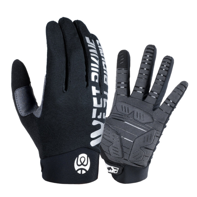 ถุงมือ WEST BIKING YP0211214 ถุงมือกันกระแทกนิ้วยาว กันลื่น สัมผัสหน้าจอ ถุงมือกีฬาปั่นจักรยาน, M, L, XL