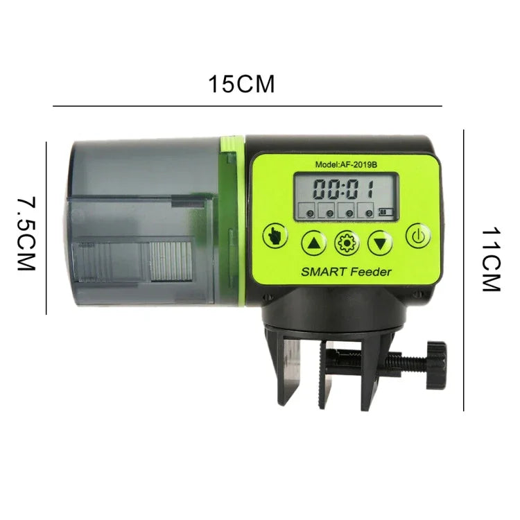 AquaBlue Fish Tank Intelligent Timing Automatic Feeder Aquarium Goldfish Feeder Large Capacity Fish Feeder,Model:, AF-2019B English Version