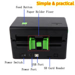 เครื่องพิมพ์ฉลากขนาด 4 นิ้ว XP-108B ความยาว 108 มม. เครื่องพิมพ์บาร์โค้ดความร้อน สำหรับฉลากจัดส่ง UPS DHL USPS DPD POCHTA, ปลั๊ก EU, USB, USB + บลูทูธ รุ่น