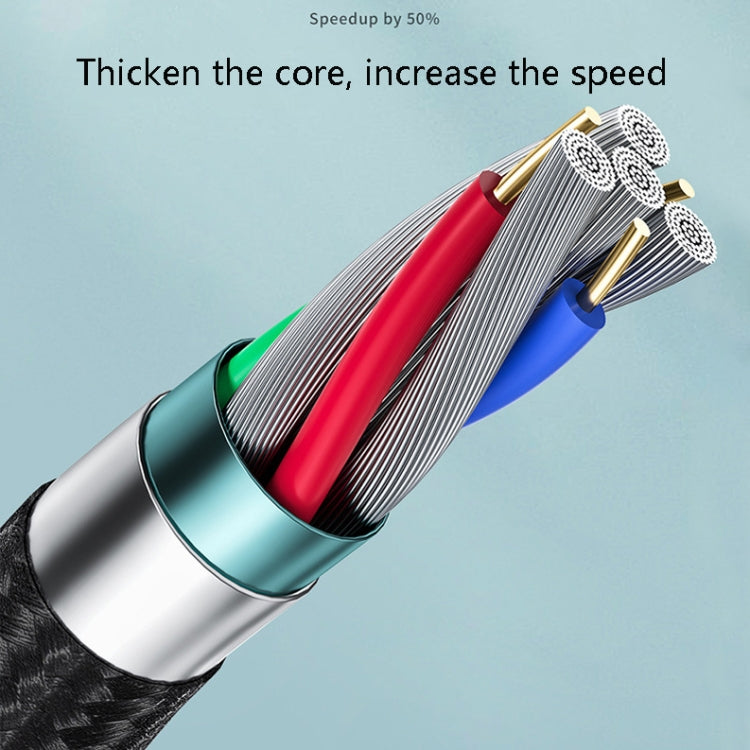 Oatsbasf 03083 สายชาร์จพกพาอเนกประสงค์ Micro USB + USB-C / Type-C + 8 Pin 3 in 1 สีขาว, เทา, ส้ม, เขียว