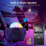 DQ-M3 โคมไฟหมุนท้องฟ้าดาว LED พร้อมบลูทูธเพลง โปรเจคเตอร์ดาวเคราะห์และมหาสมุทร รองรับการ์ด TF, สไตล์:, USB + บลูทูธ, แบตเตอรี่ + บลูทูธ