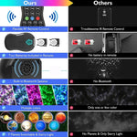 DQ-M3 โคมไฟหมุนท้องฟ้าดาว LED พร้อมบลูทูธเพลง โปรเจคเตอร์ดาวเคราะห์และมหาสมุทร รองรับการ์ด TF, สไตล์:, USB + บลูทูธ, แบตเตอรี่ + บลูทูธ