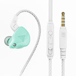 QKZ AK6 หูฟังสปอร์ตแบบมีสาย 3.5 มม. แบบใส่ในหู พร้อมซับวูฟเฟอร์ 2 ชิ้น, 2 คู่
