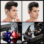 QKZ AK6 หูฟังสปอร์ตแบบมีสาย 3.5 มม. แบบใส่ในหู พร้อมซับวูฟเฟอร์ 2 ชิ้น, 2 คู่