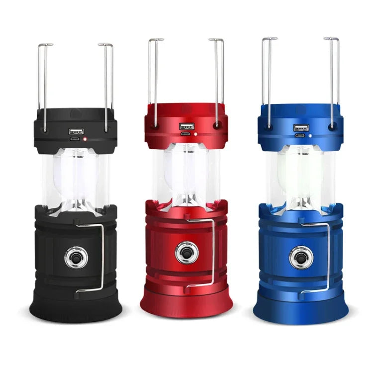 โคมไฟตั้งแคมป์พลังงานแสงอาทิตย์ 5803 ไฟฉุกเฉิน LED กลางแจ้งแบบพกพา รองรับ USB Output, พลังงานแสงอาทิตย์ + USB