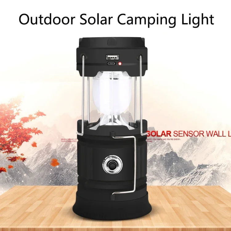 โคมไฟตั้งแคมป์พลังงานแสงอาทิตย์ 5803 ไฟฉุกเฉิน LED กลางแจ้งแบบพกพา รองรับ USB Output, พลังงานแสงอาทิตย์ + USB