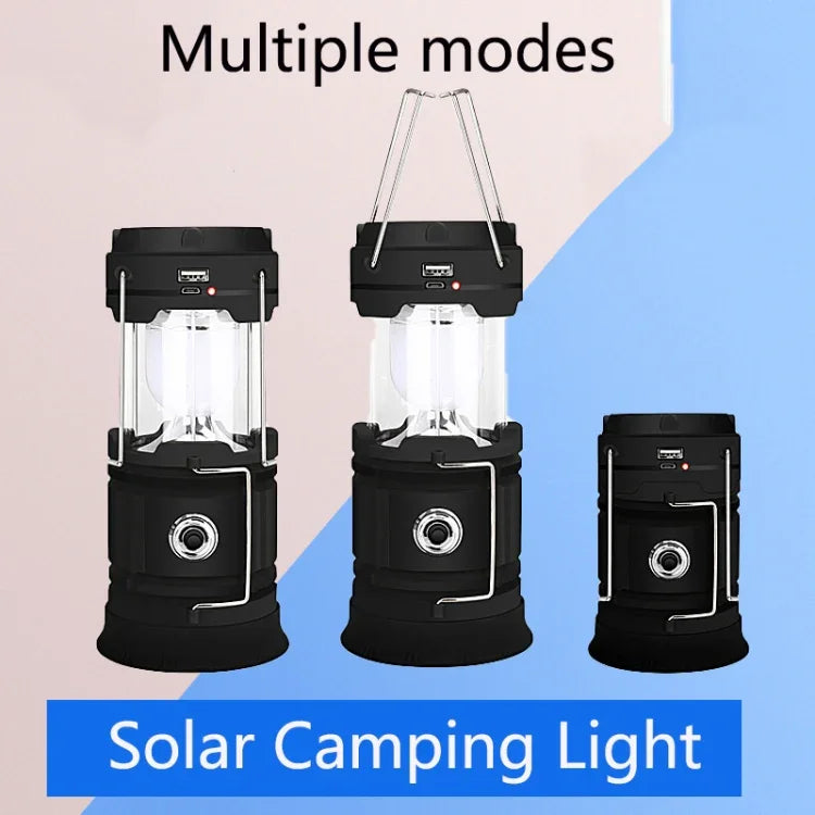 โคมไฟตั้งแคมป์พลังงานแสงอาทิตย์ 5803 ไฟฉุกเฉิน LED กลางแจ้งแบบพกพา รองรับ USB Output, พลังงานแสงอาทิตย์ + USB