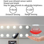 ไฟแต่งหน้า LED ไฟเติมความงามหน้ากระจก โคมไฟเซนเซอร์สแกนมือ, 2 หลอด, 6 หลอด, 10 หลอด, 14 หลอด