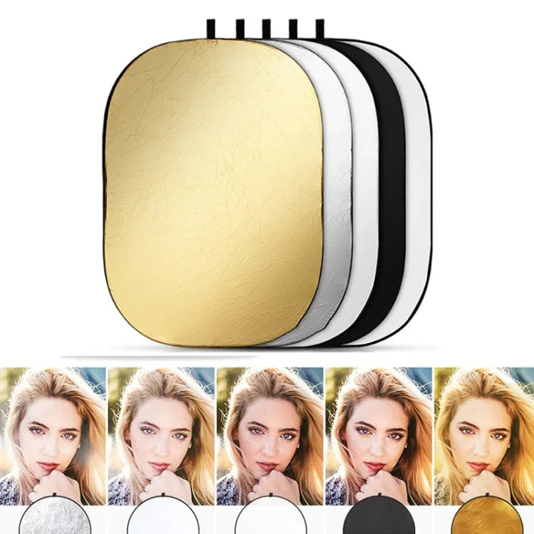 บอร์ดรีเฟลกเตอร์สตูดิโอถ่ายภาพพับได้ 5-in-1 ขนาด 90 x 120 ซม. สีเงิน / นุ่ม / ทอง / ขาว / ดำ, 5 in 1 90 x 120cm