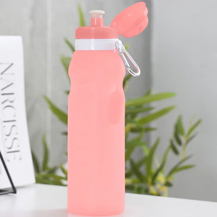 XC-282 600ml Silicone Folding Cup Out Camping Cycling Sports Kettle, White, Pink, Blue, Grapefruit Color