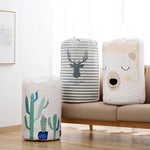 Large-capacity Household Waterproof Moisture-proof Quilt Storage Bag Packing Bag, Striped Deer, Cute Beer, Cactus, Garlands