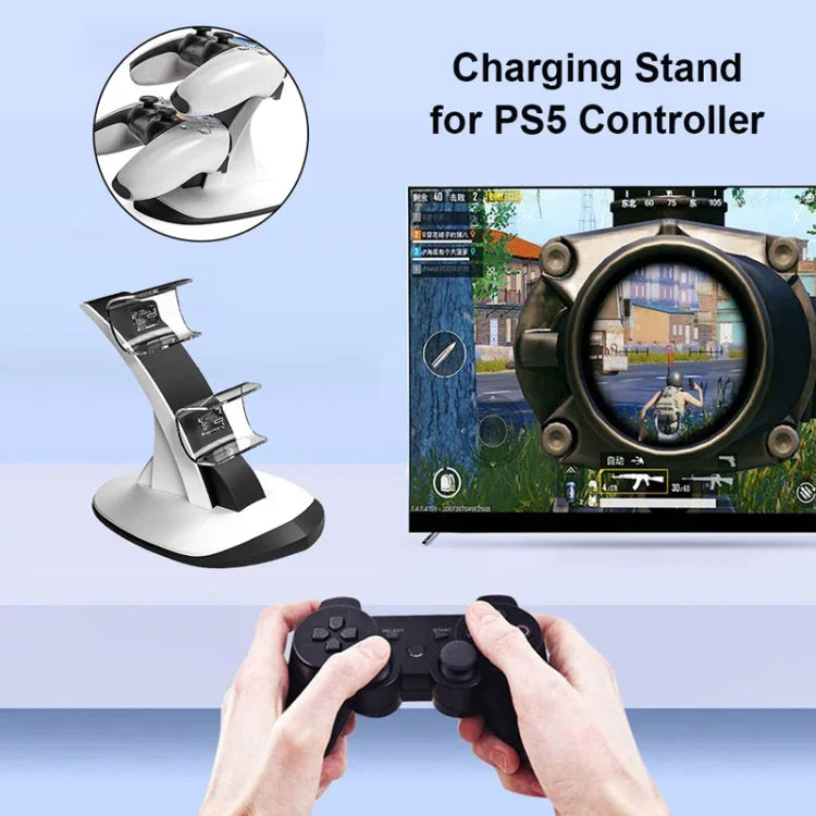 IPLAY HBP-314 ที่ชาร์จไร้สายบลูทูธสำหรับจอยจับสองที่นั่ง PS5, HBP-314